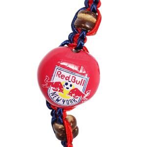 Vintage New York Red Bulls MLS - Single Kukui Nut Braid Bracelet Soccer Futbol